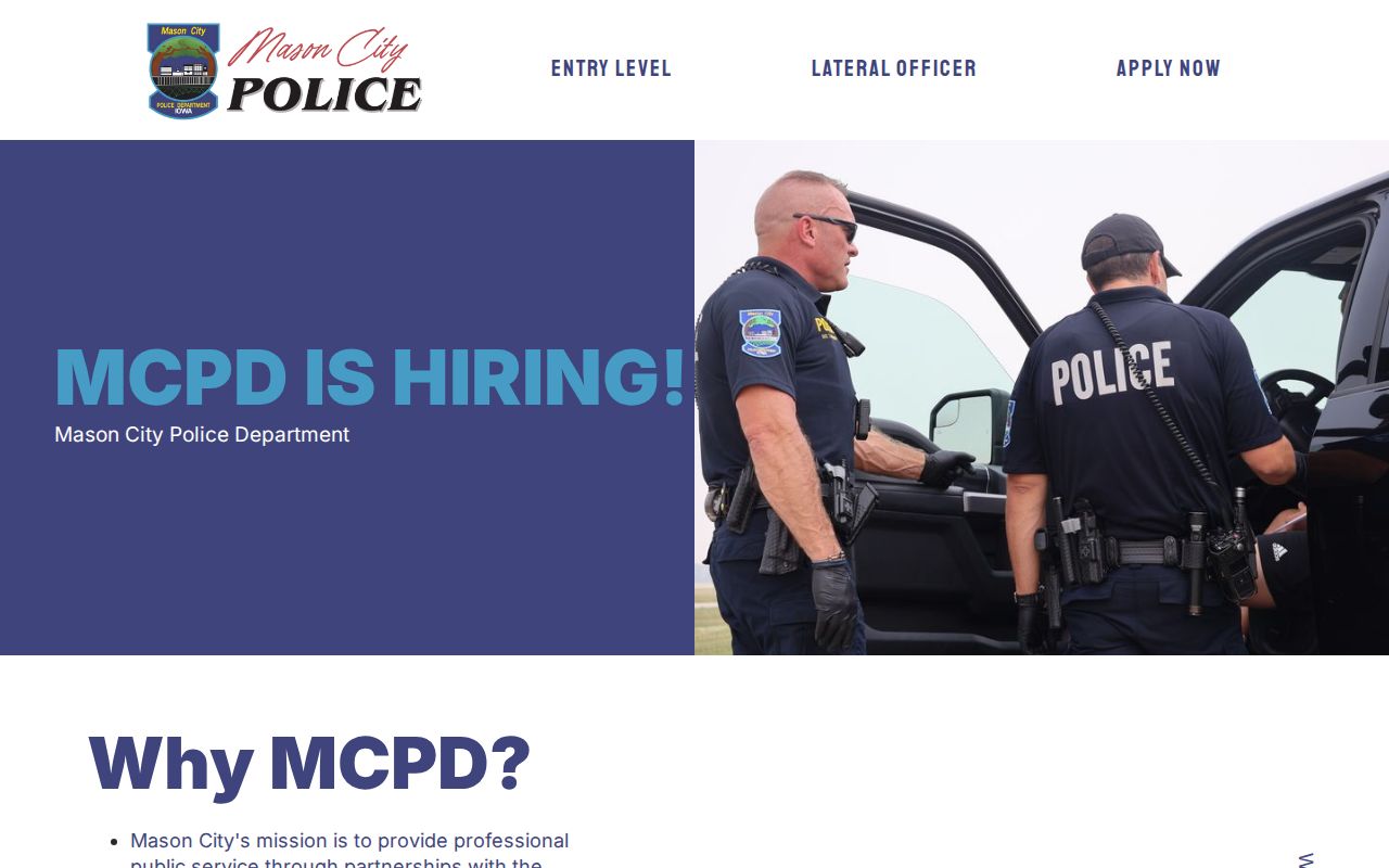 Official Mason City Police Department website and public contact source